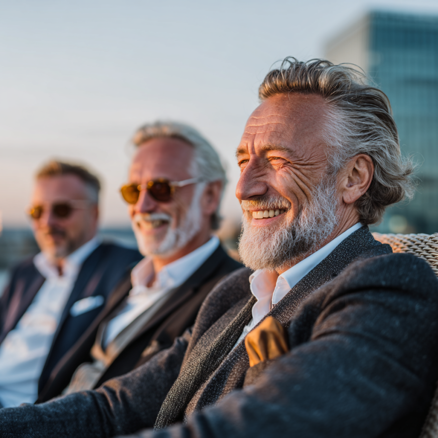 Успішні чоловіки zonturval святкують досягнення